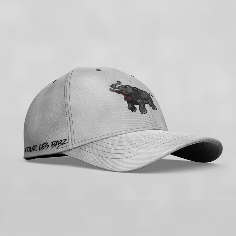 Casquette grise PLB brodée d’un éléphant