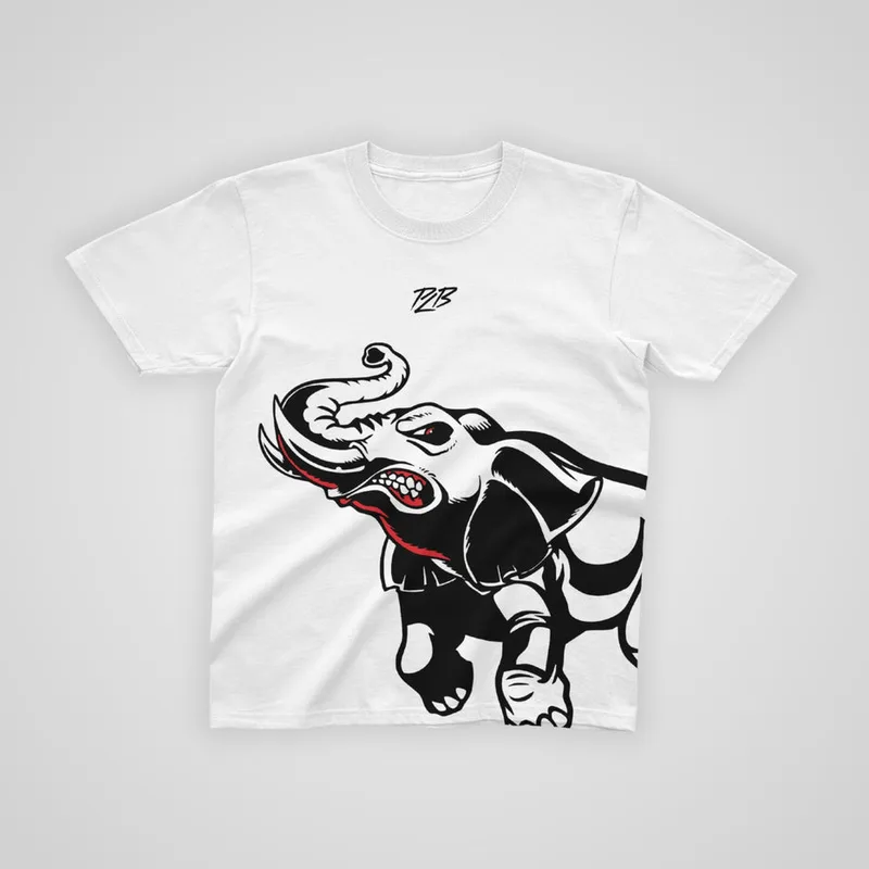 Tee-shirt blanc PLB, grand éléphant