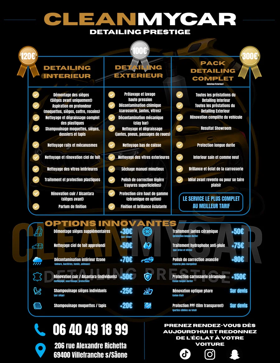 Flyer Clean My Car Detailing Prestige