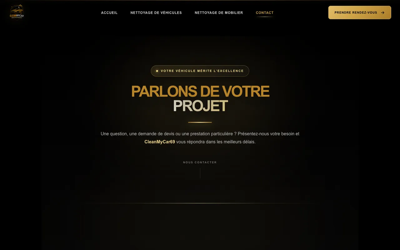Page contact du site Clean My Car