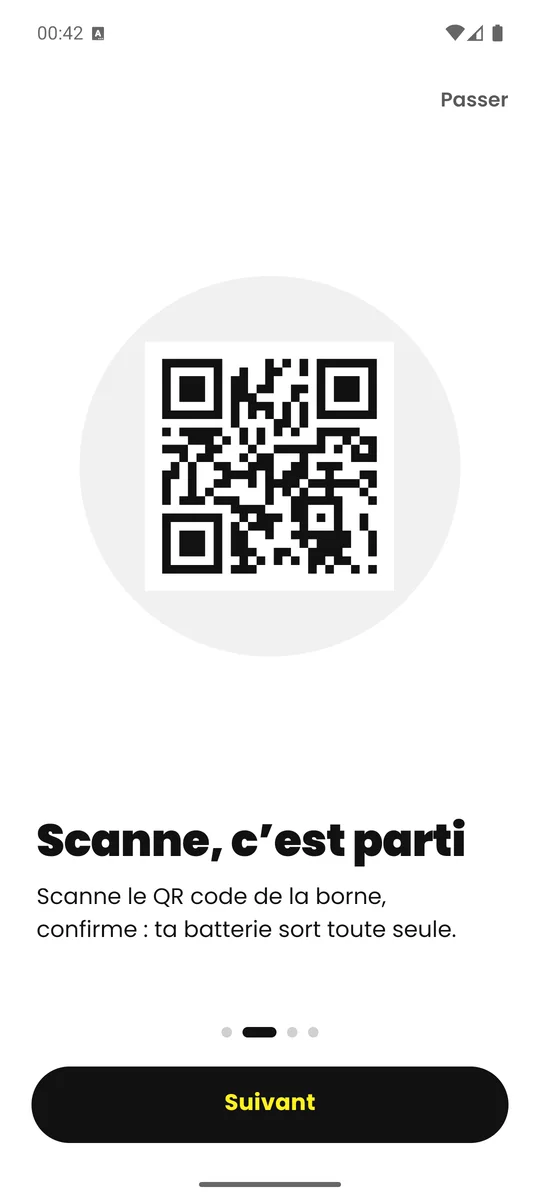 Écran Zap : scanne le QR code de la borne